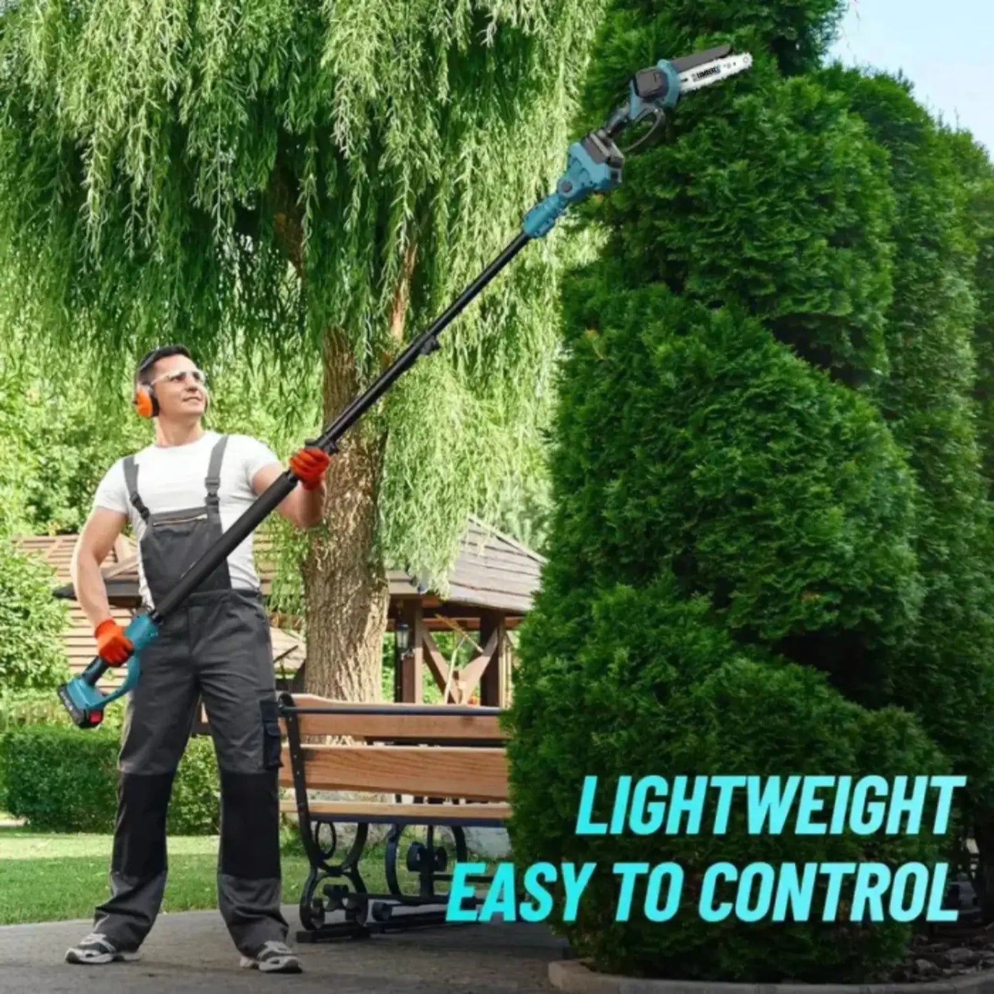 Lumberix T6 Pro — 2-in-1 Cordless Telescopic Pole Chainsaw & Mini Chainsaw (21V, 6 inch) + FREE Battery + Fast Charger