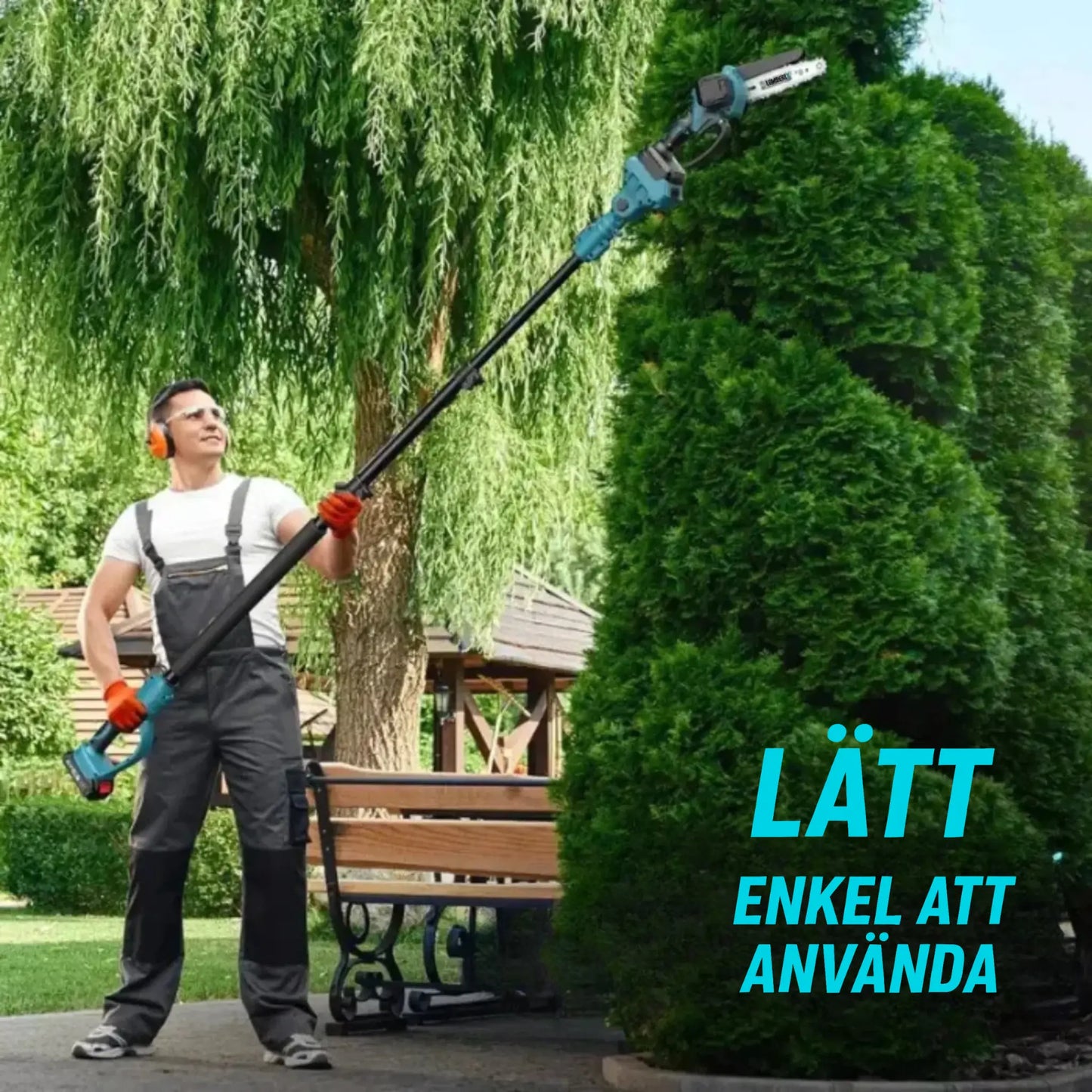 Lumberix T6 Pro 2-i-1 Sladdlös Teleskopisk Stångsåg & Minisåg (21V, 15 cm) + GRATIS Batteri + Snabbladdare